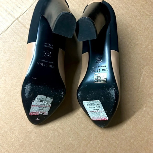 Via Spiga Women's Black Cream 4” Bootie Shoes Size 10 From Nordstrom - Picture 4 of 5